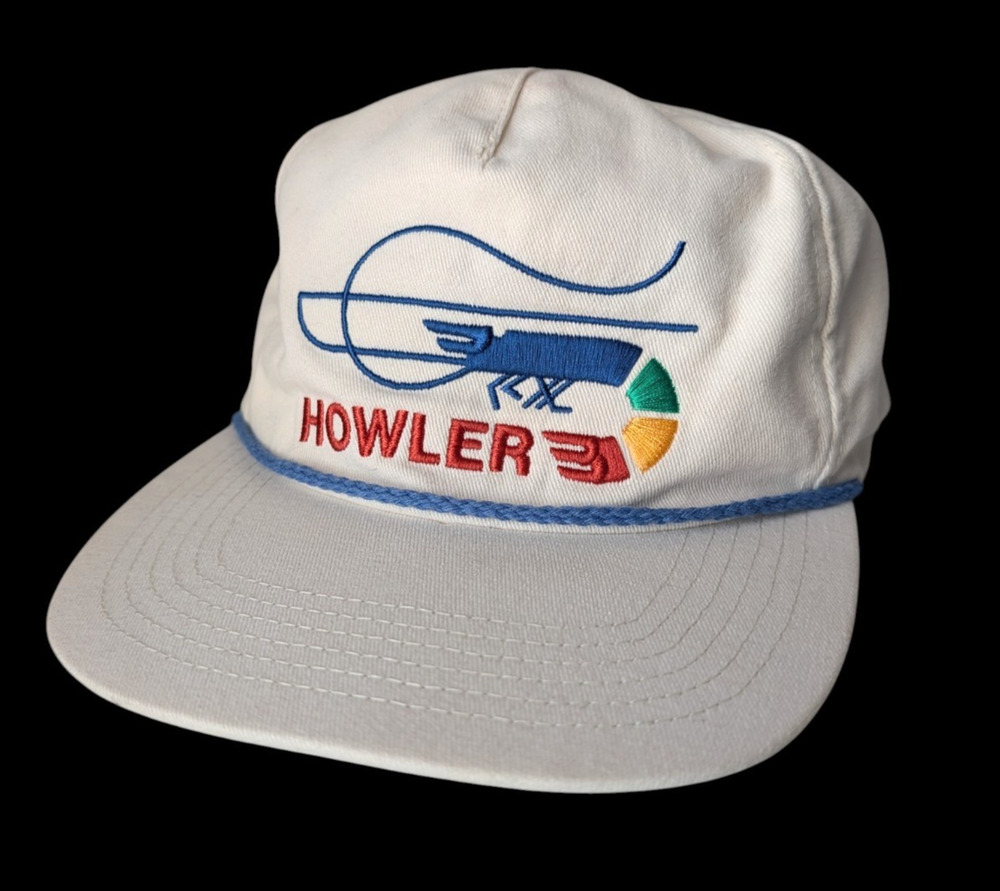 Howler Bros White Skrimp Snapback Hat Cap One Size Twill Shrimp Logo Fishing